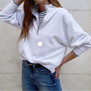 AYR Quarter Zip Pullover Sweatshirt - Gray - Size Small